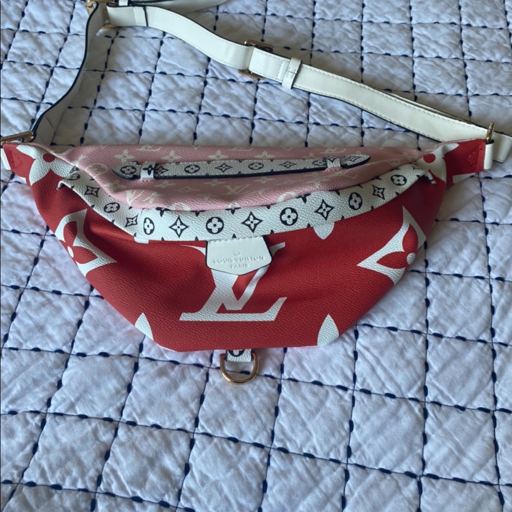 Stylish Pink and White Designer Women's Bag Lv